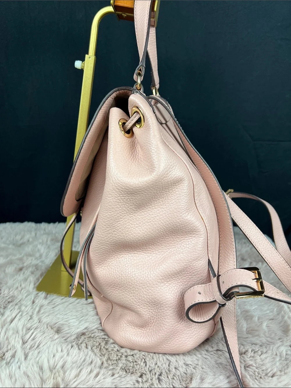 Michael Kors Riley Large Studded Leather Backpack Rose Pink 35F8CRLB7L